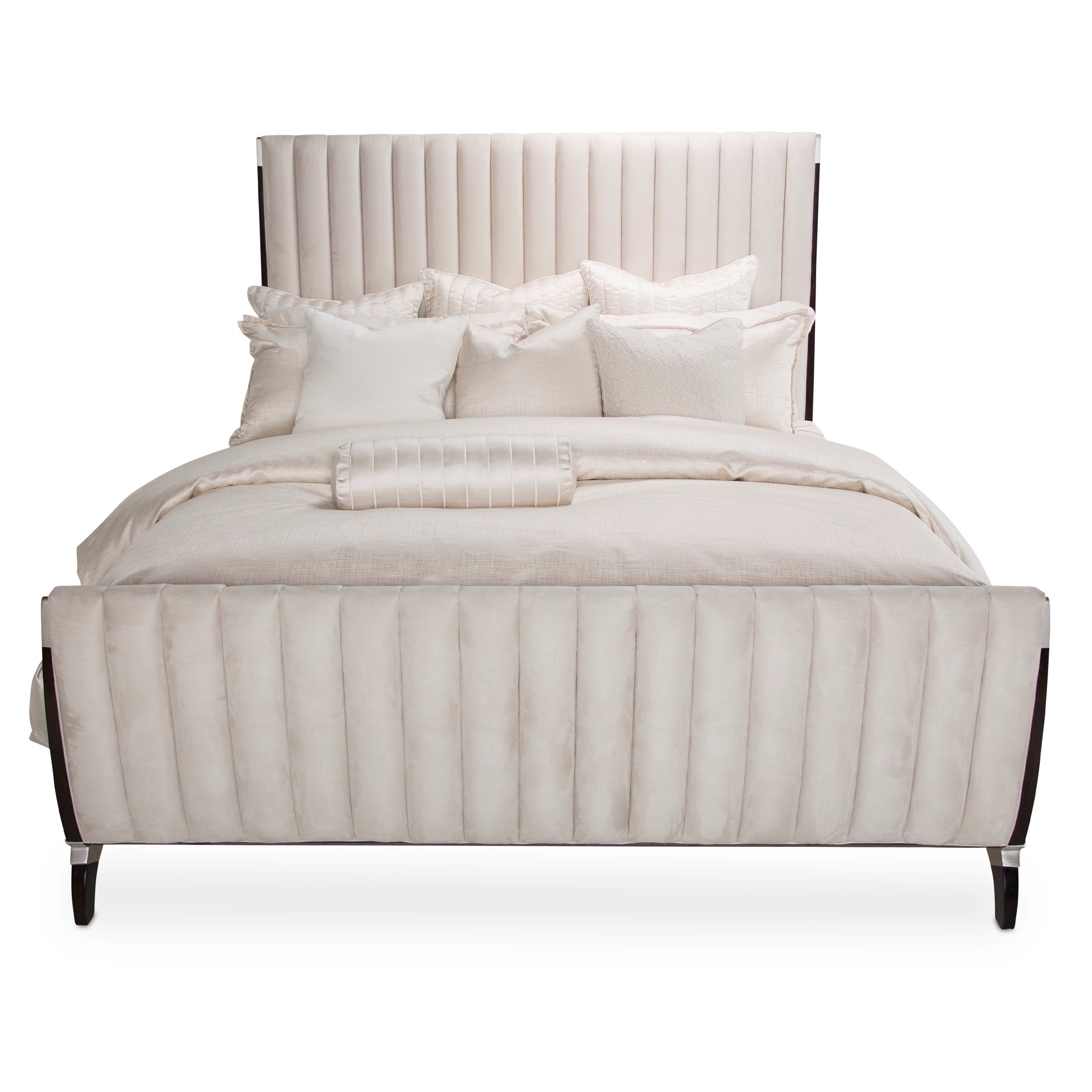Michael Amini Paris Chic Tufted Sleigh Bed - Espresso