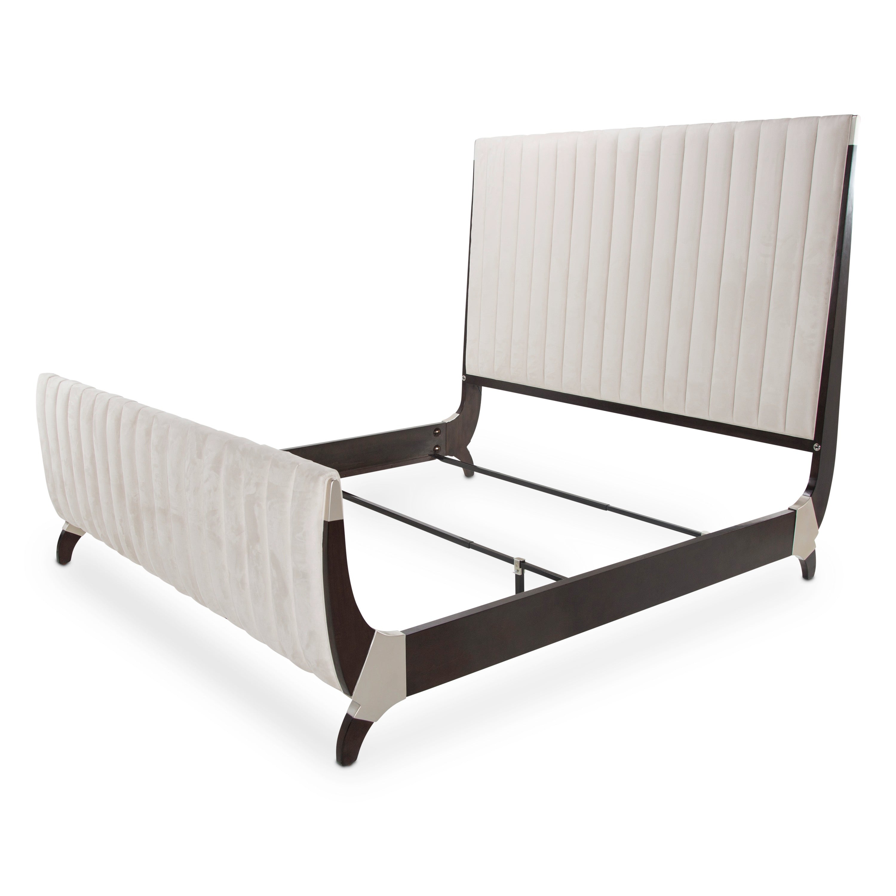 Michael Amini Paris Chic Tufted Sleigh Bed - Espresso
