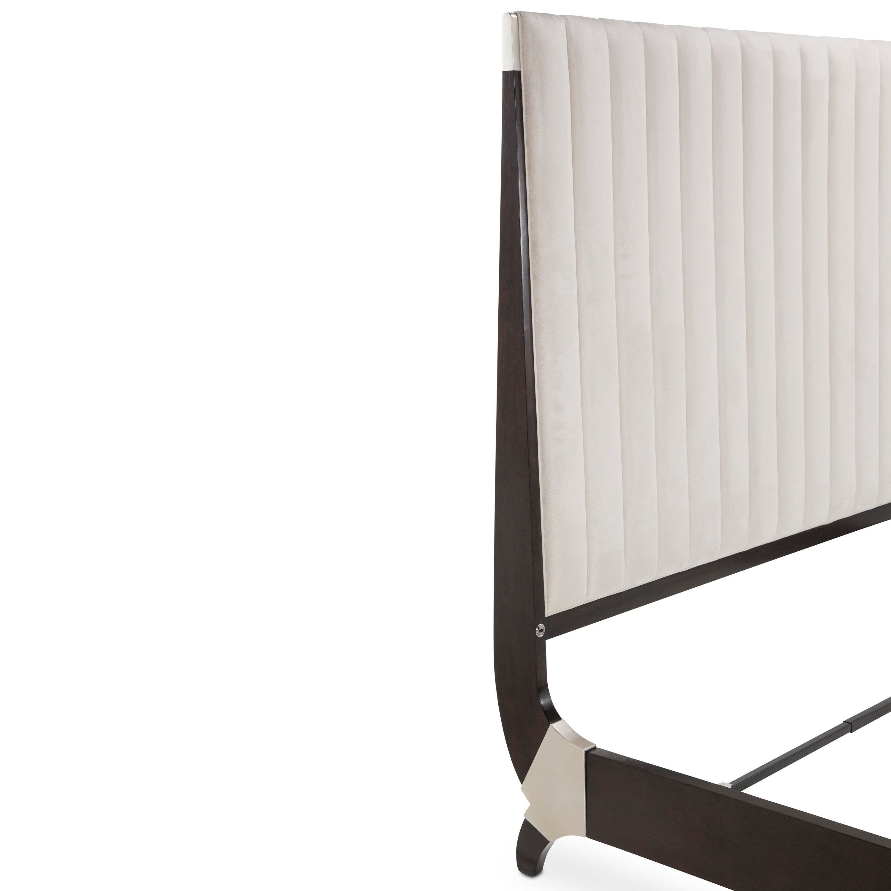 Michael Amini Paris Chic Tufted Sleigh Bed - Espresso