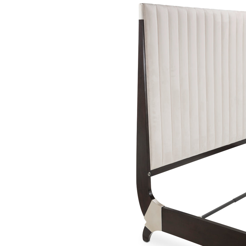 Michael Amini Paris Chic Tufted Sleigh Bed - Espresso