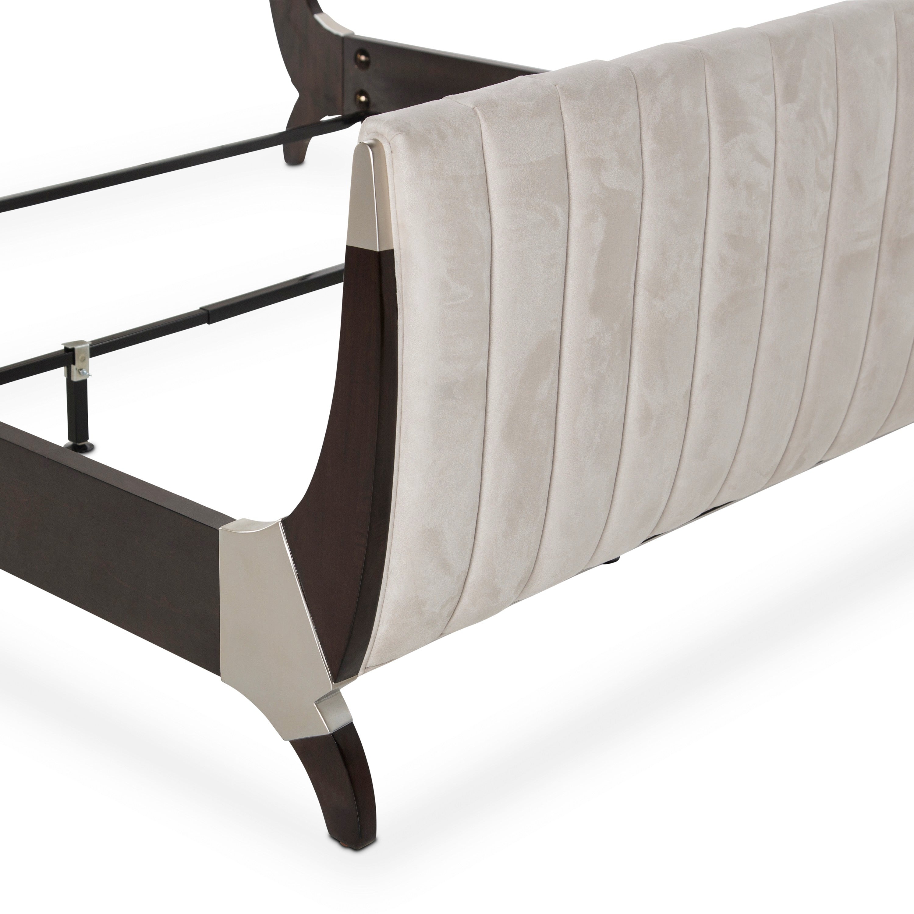 Michael Amini Paris Chic Tufted Sleigh Bed - Espresso