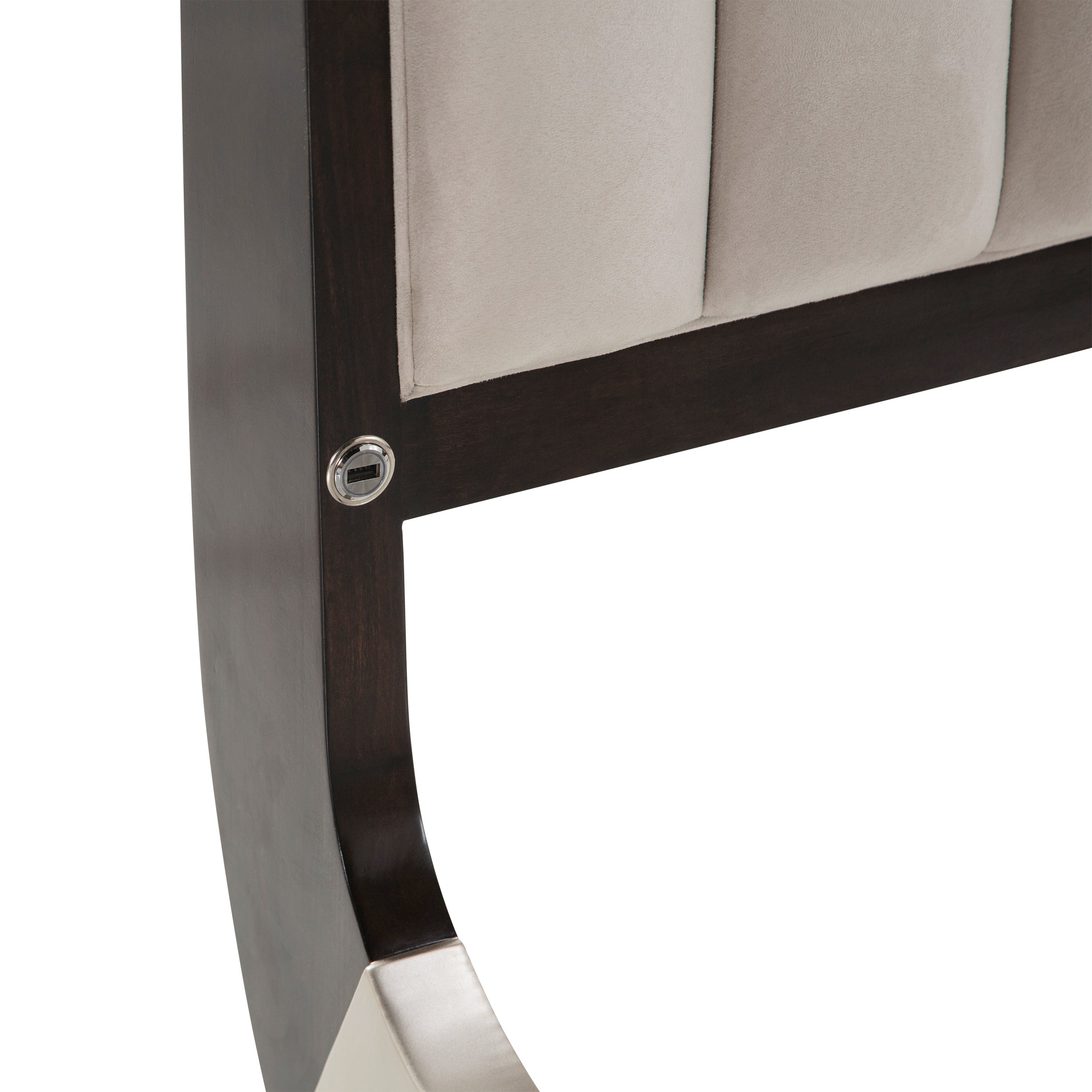 Michael Amini Paris Chic Tufted Sleigh Bed - Espresso