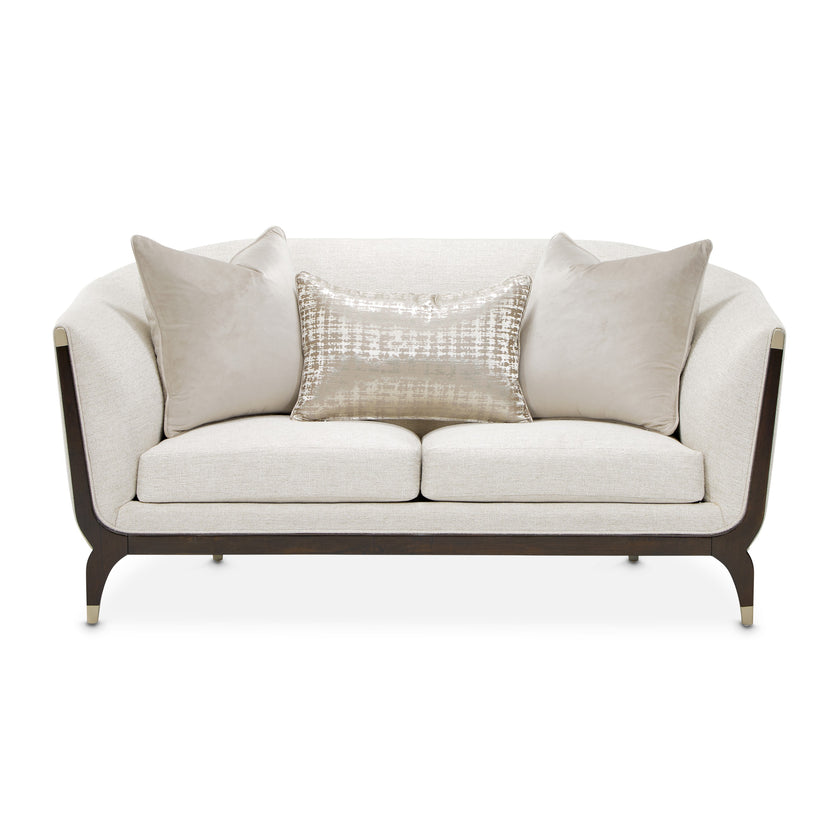 Michael Amini Paris Chic Loveseat - Cremini/Espresso