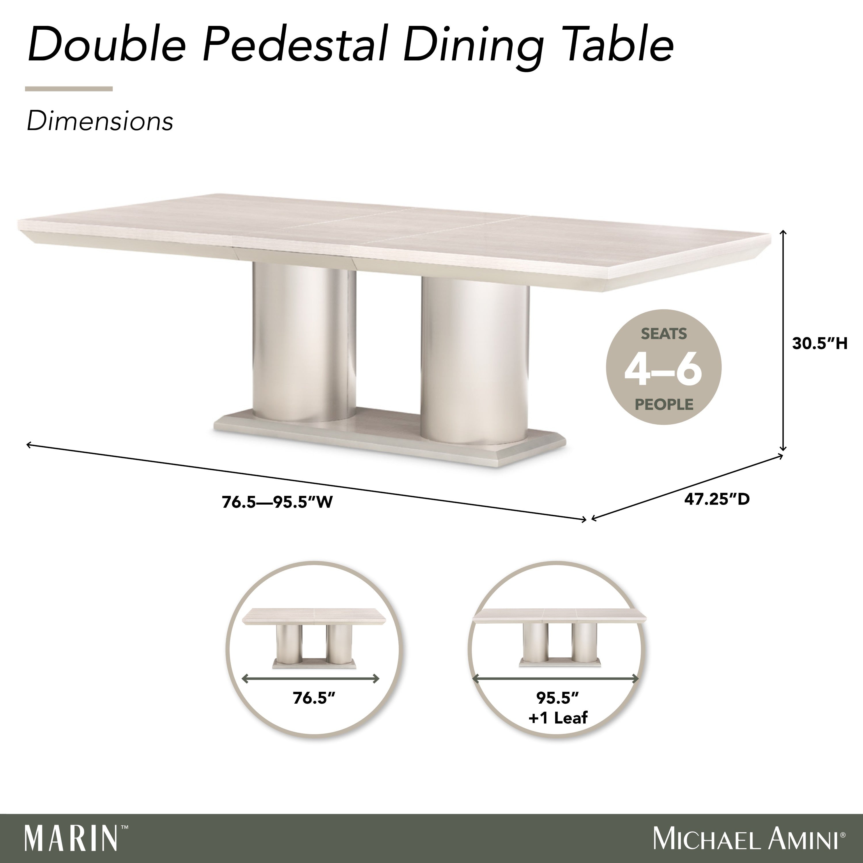 Michael Amini Marin Rectangular Dining Table - Greige