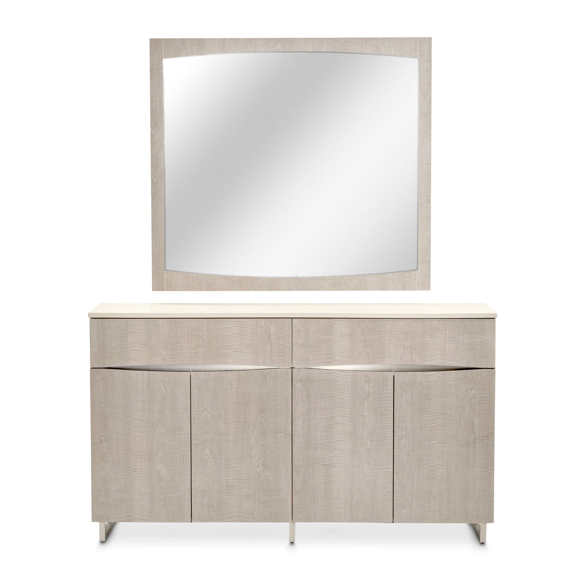 Michael Amini Marin Sideboard with Mirror - Greige