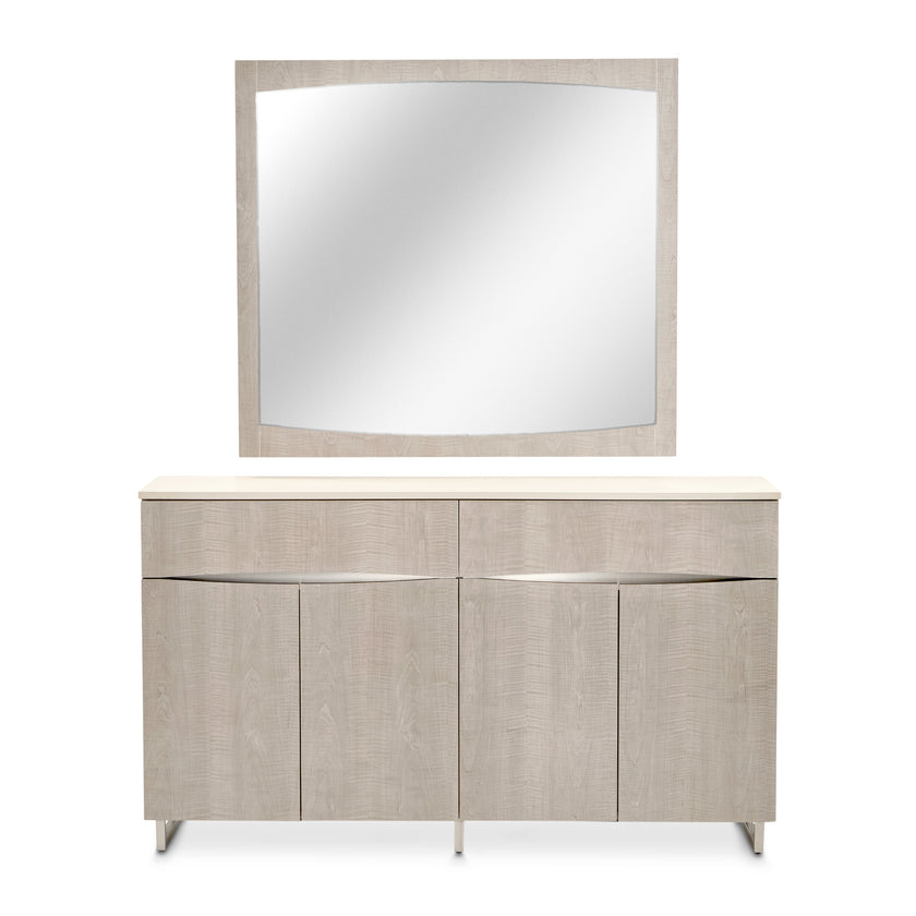 Michael Amini Marin Sideboard with Mirror - Greige