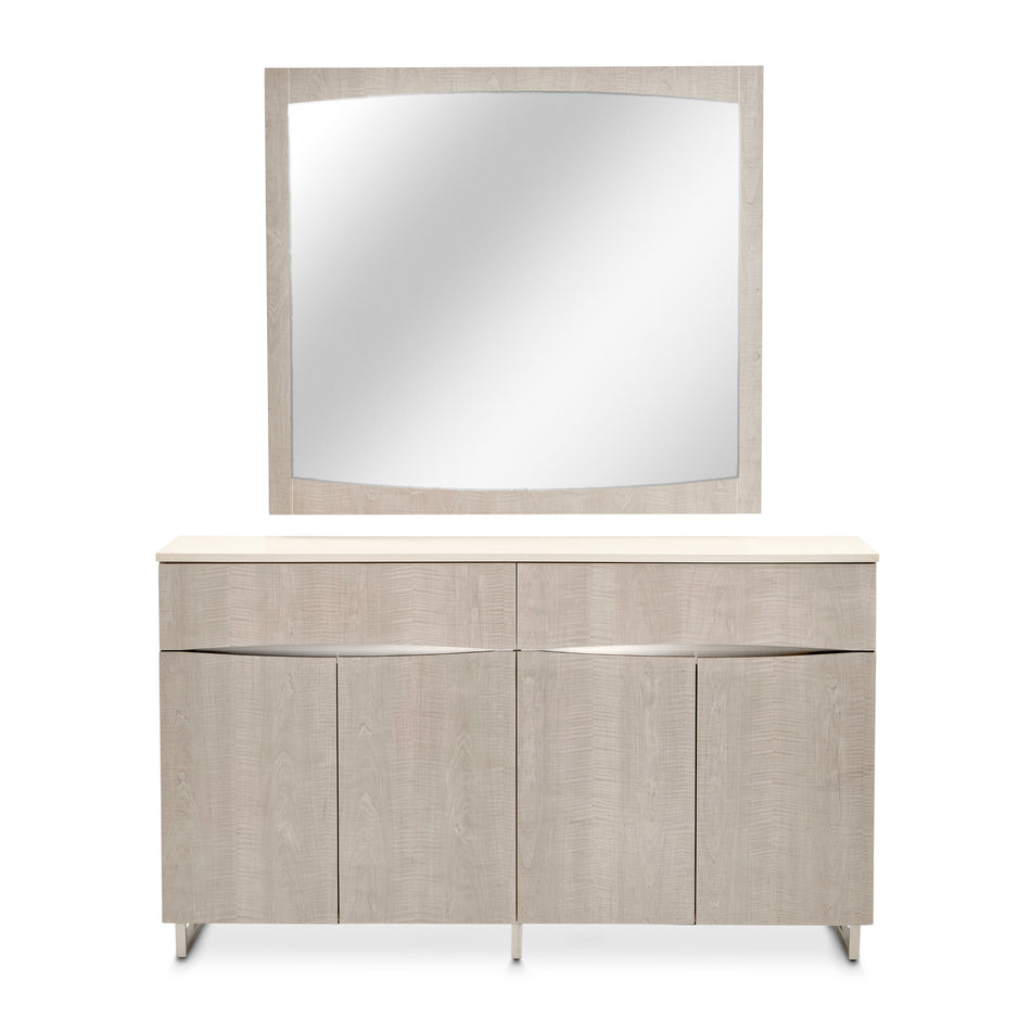 Michael Amini Marin Sideboard with Mirror - Greige