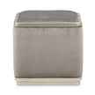 Michael Amini Linea Ottoman - Gray Pearl/SilverMist