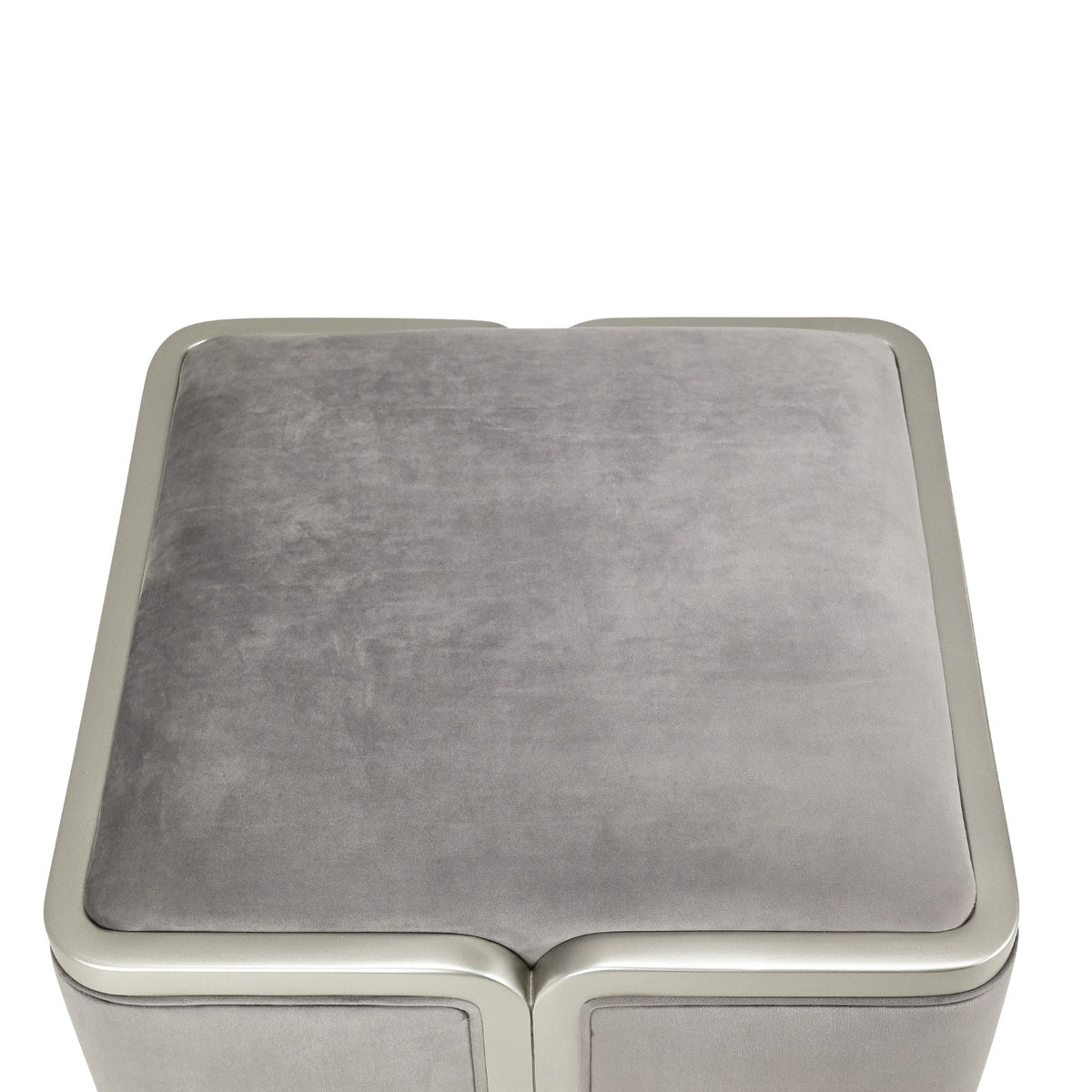Michael Amini Linea Ottoman - Gray Pearl/SilverMist