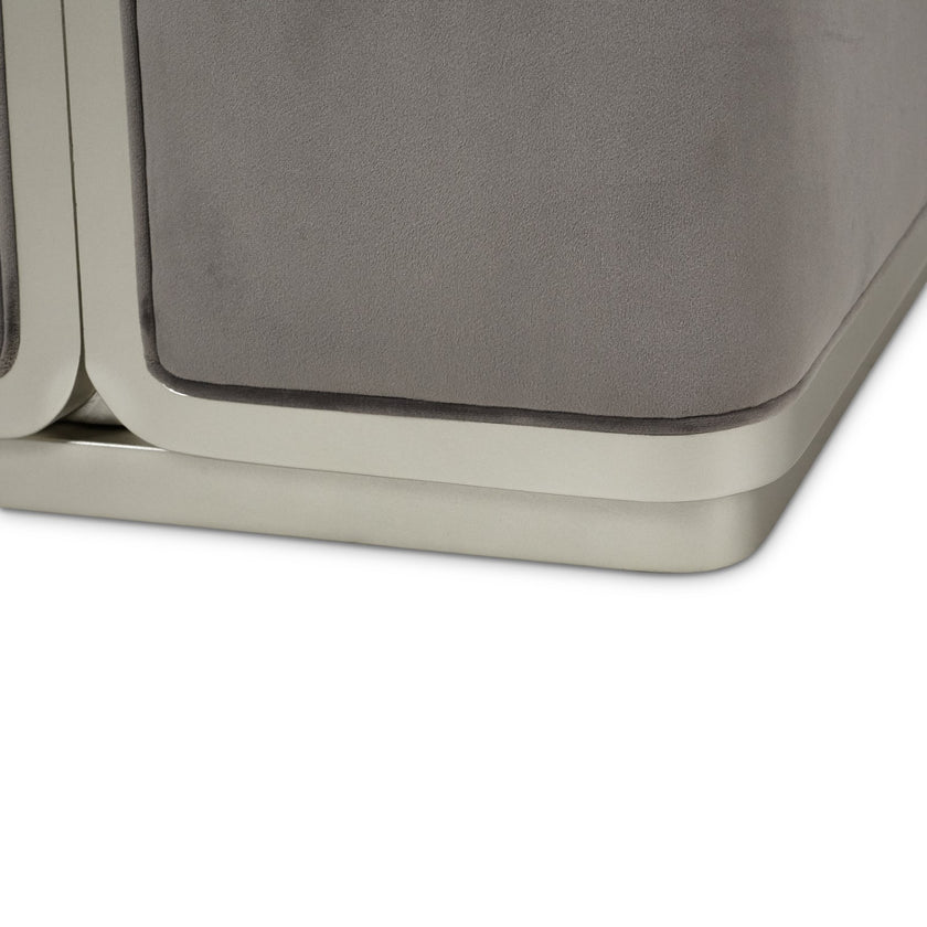 Michael Amini Linea Ottoman - Gray Pearl/SilverMist