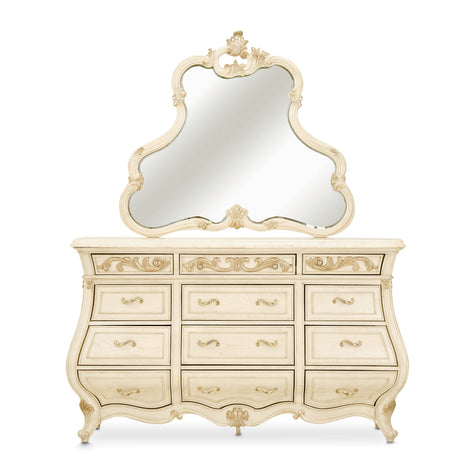 Michael Amini Platine de Royale Dresser with Mirror - Champagne