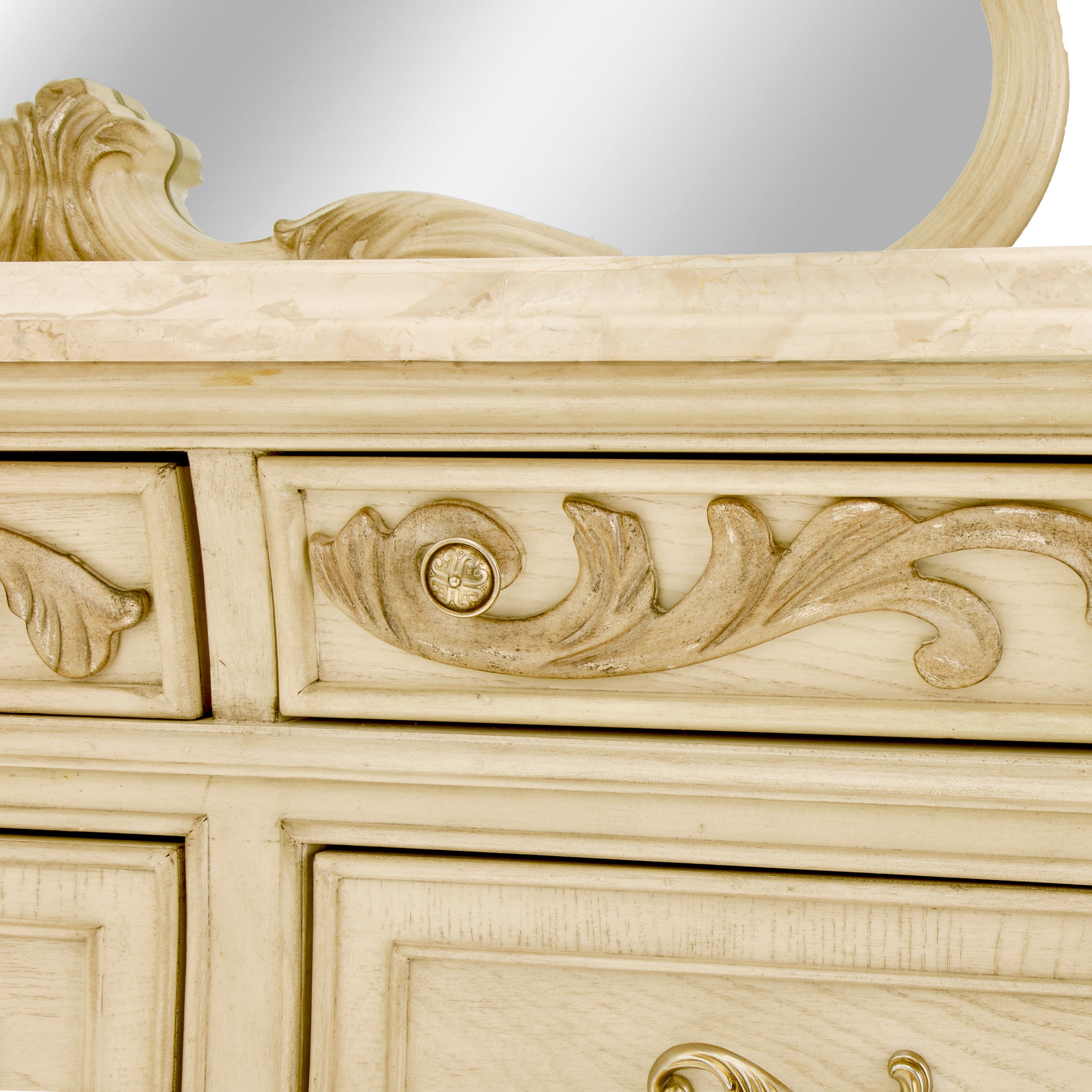 Michael Amini Platine de Royale Dresser with Mirror - Champagne