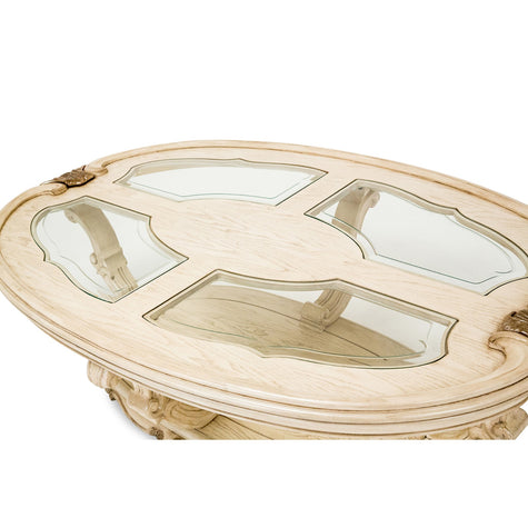 Michael Amini Platine de Royale Oval Cocktail Table - Champagne