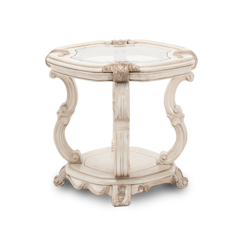 Michael Amini Platine de Royale End Table - Champagne