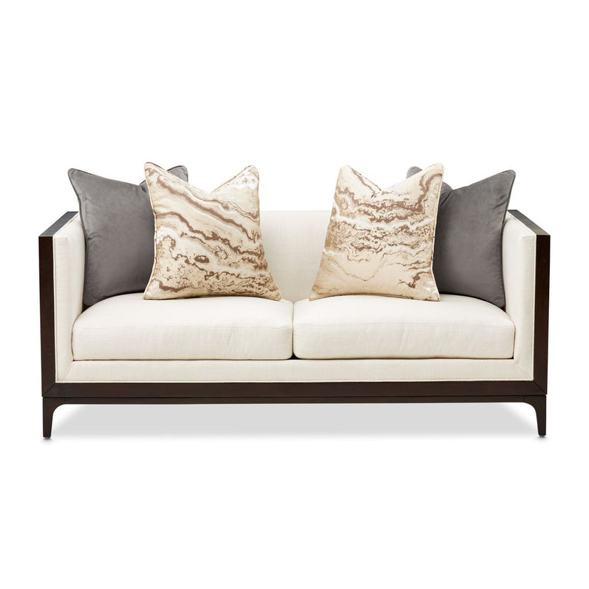 Michael Amini Belmont Place Loveseat - Cream/Espresso