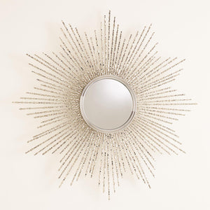 Global Views Square Beaded Burst Mirror