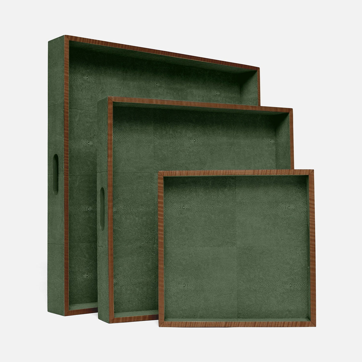 Amina Faux Shagreen Tray - Set of 3