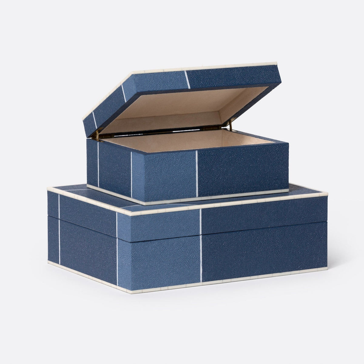 Breck Faux Shagreen Box - Set of 2