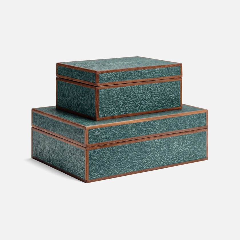Cooper Faux Shagreen Box - Set of 2