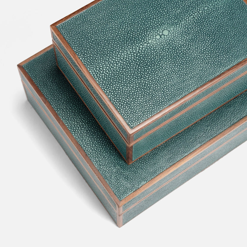 Cooper Faux Shagreen Box - Set of 2
