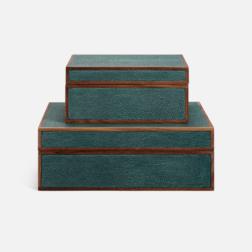 Cooper Faux Shagreen Box - Set of 2