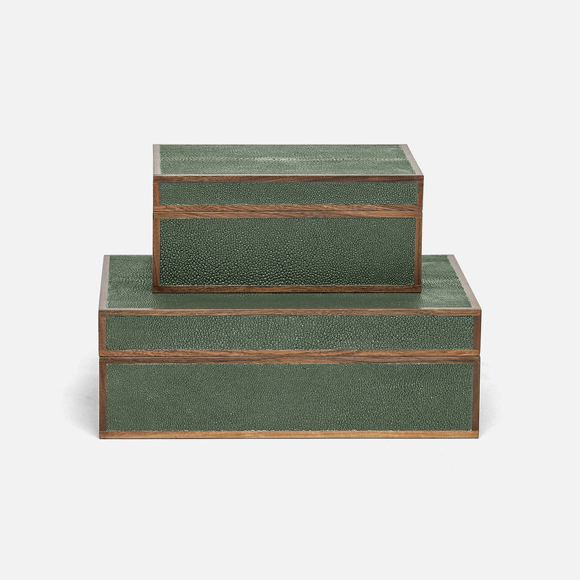 Cooper Faux Shagreen Box - Set of 2