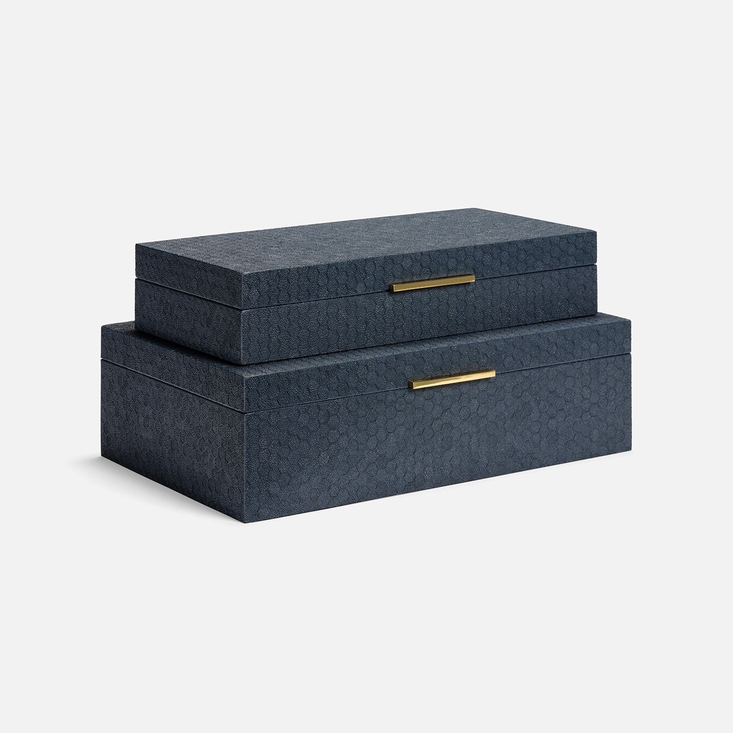 Grayson Faux Shagreen Box - Set of 2