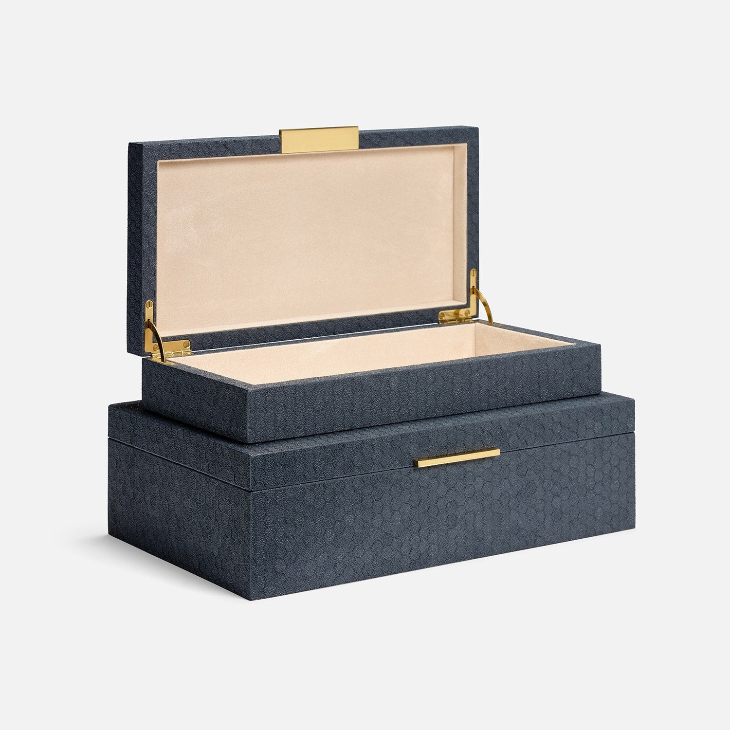 Grayson Faux Shagreen Box - Set of 2