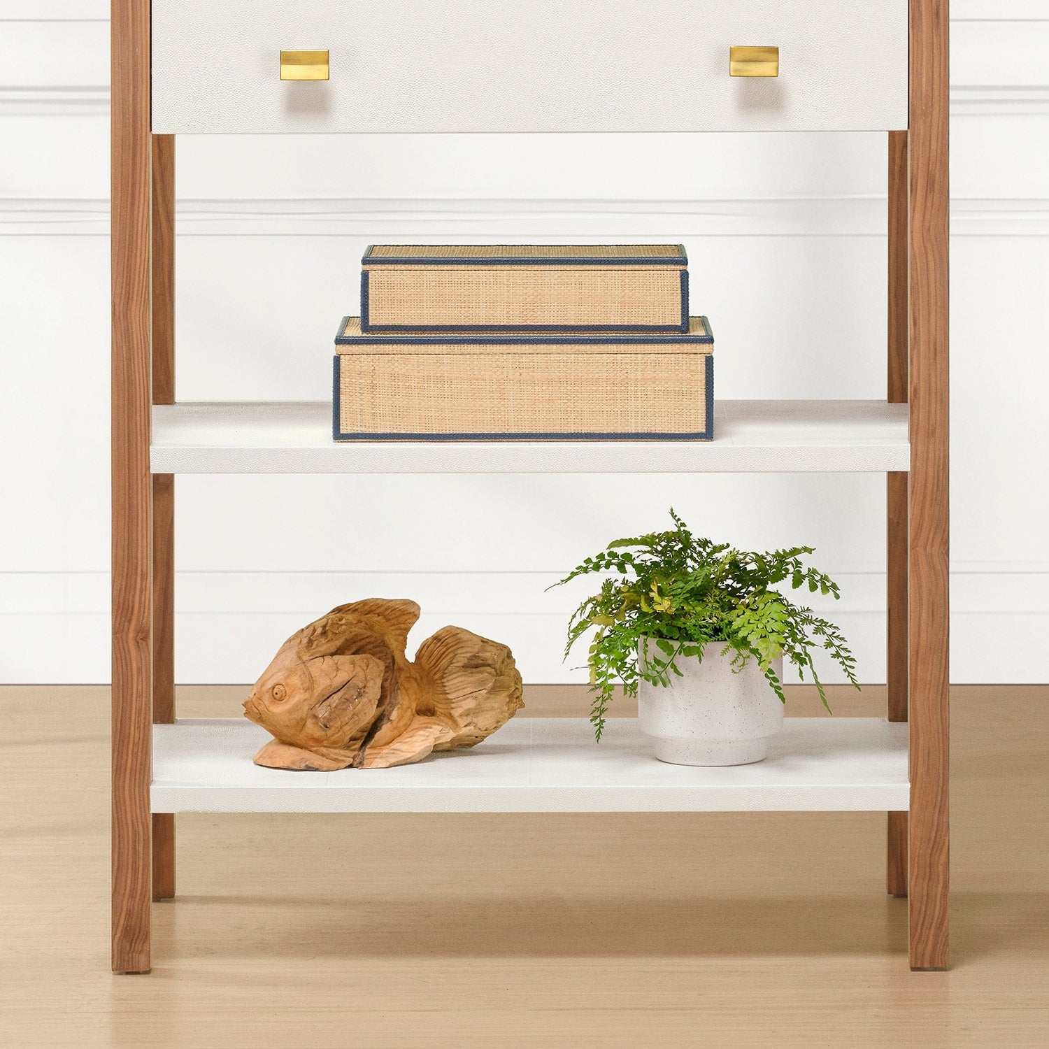 Hammet Natural Raffia Decorative Box - Set of 2
