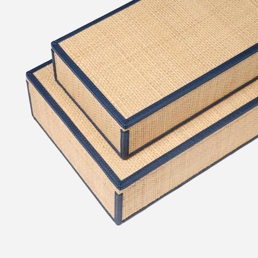 Hammet Natural Raffia Decorative Box - Set of 2