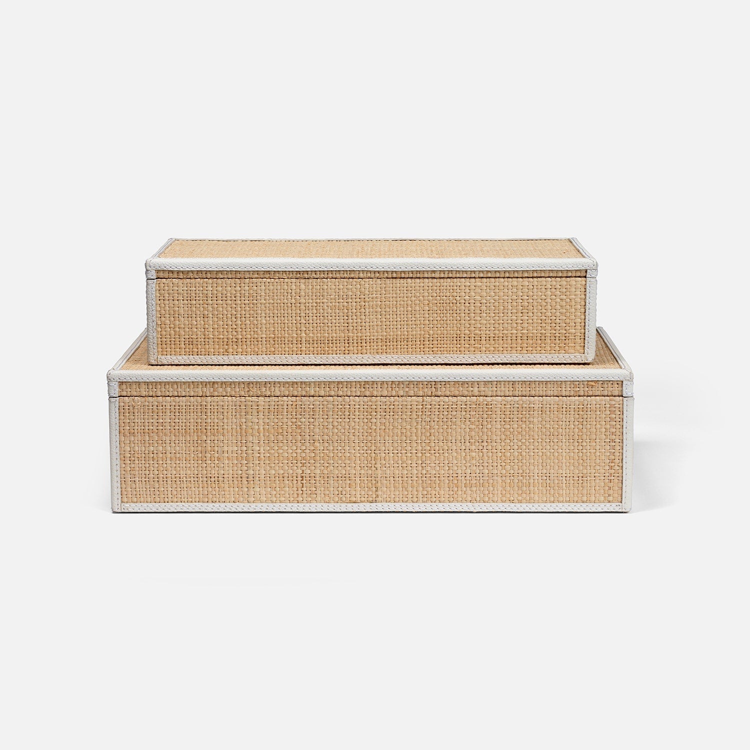 Hammet Natural Raffia Decorative Box - Set of 2