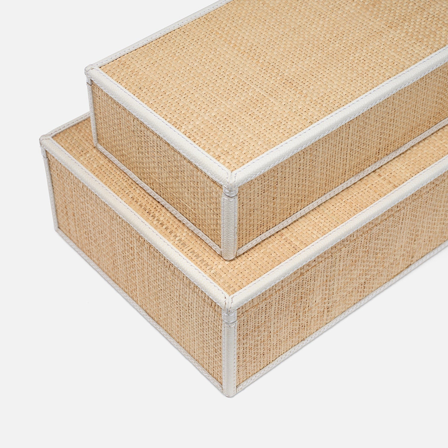 Hammet Natural Raffia Decorative Box - Set of 2
