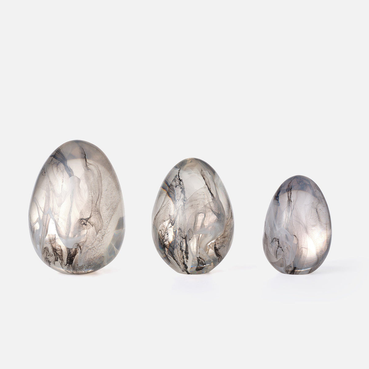Harding Resin Egg Decor Objects - Set of 3