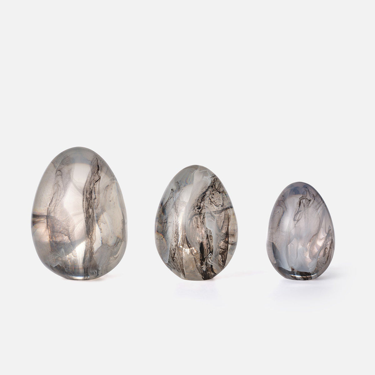 Harding Resin Egg Decor Objects - Set of 3