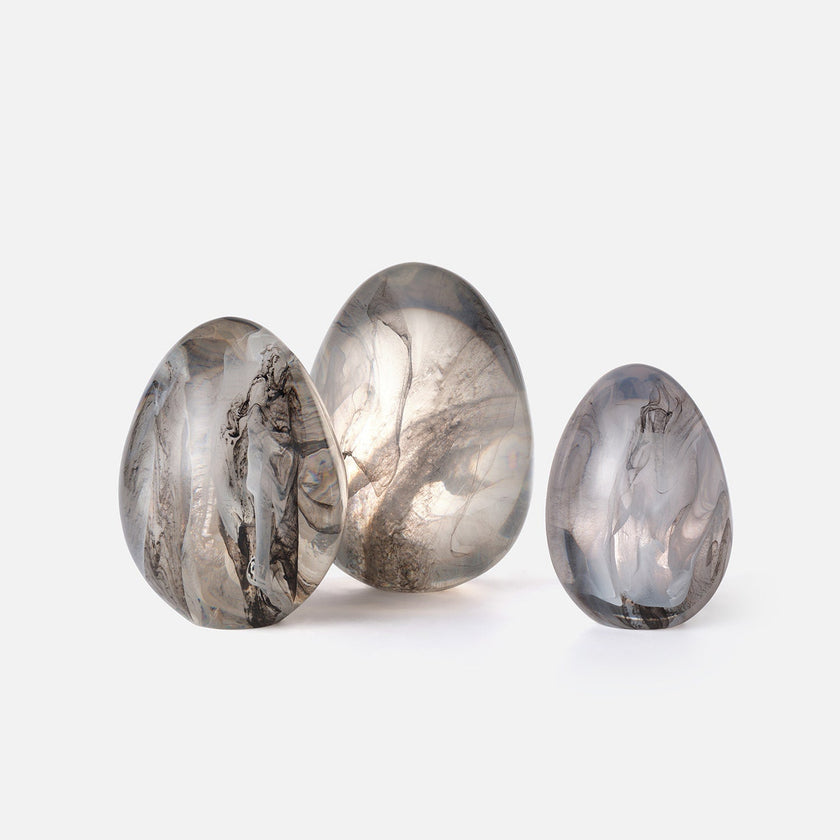 Harding Resin Egg Decor Objects - Set of 3