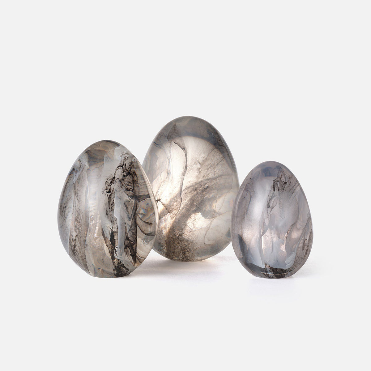 Harding Resin Egg Decor Objects - Set of 3