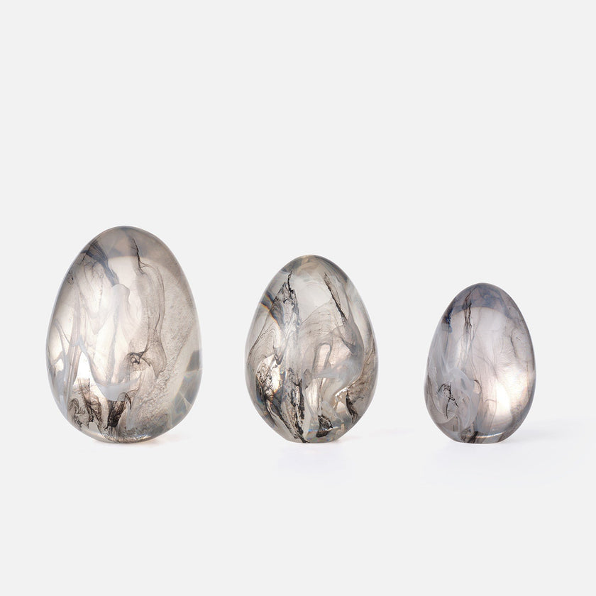 Harding Resin Egg Decor Objects - Set of 3