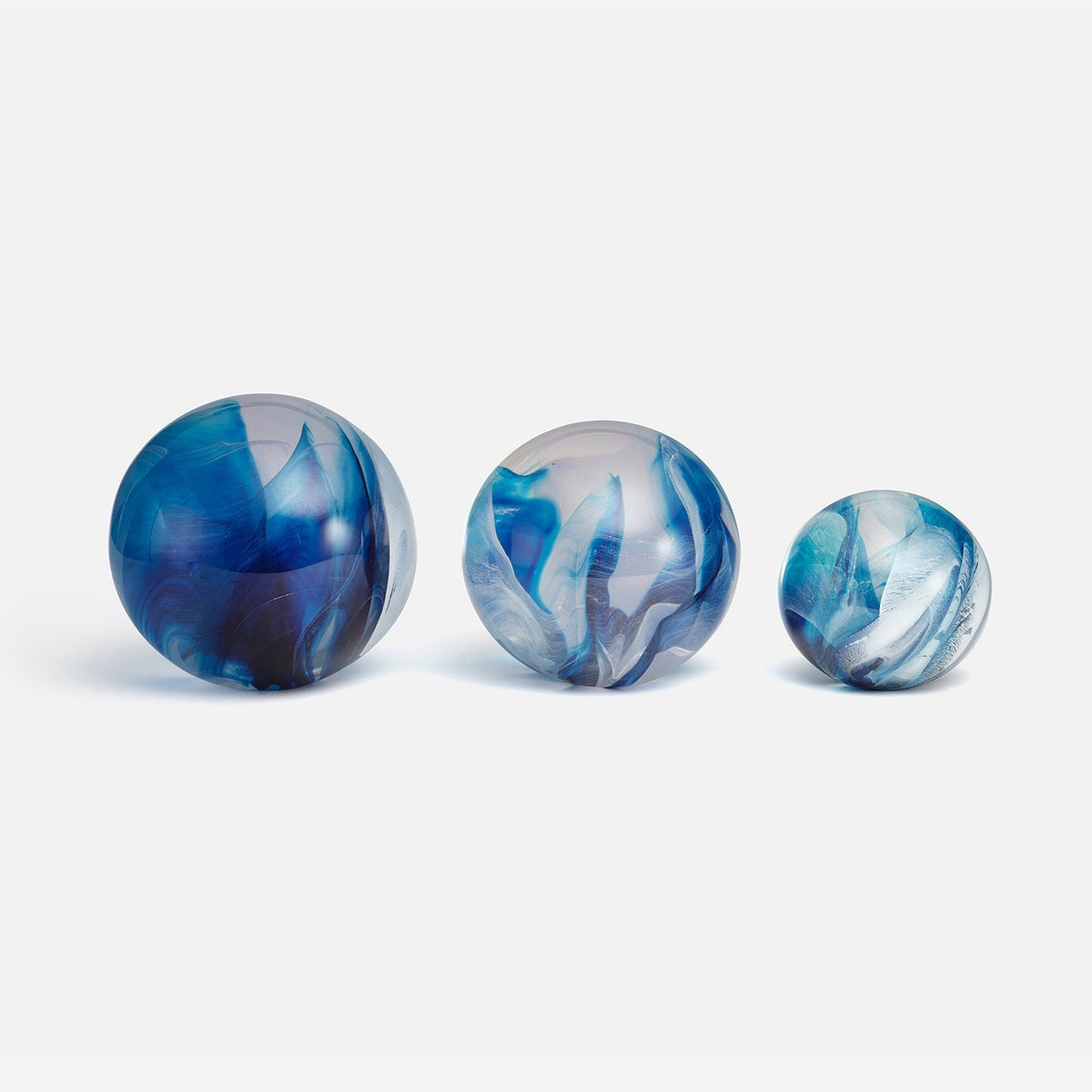 Helios Clear Resin Decorative Sphere Set - Set of 3