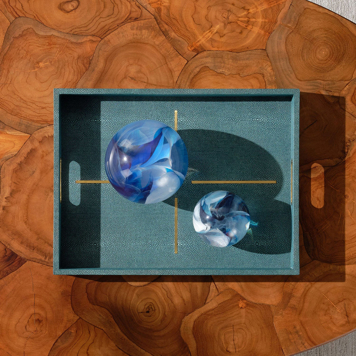Helios Clear Resin Decorative Sphere Set - Set of 3