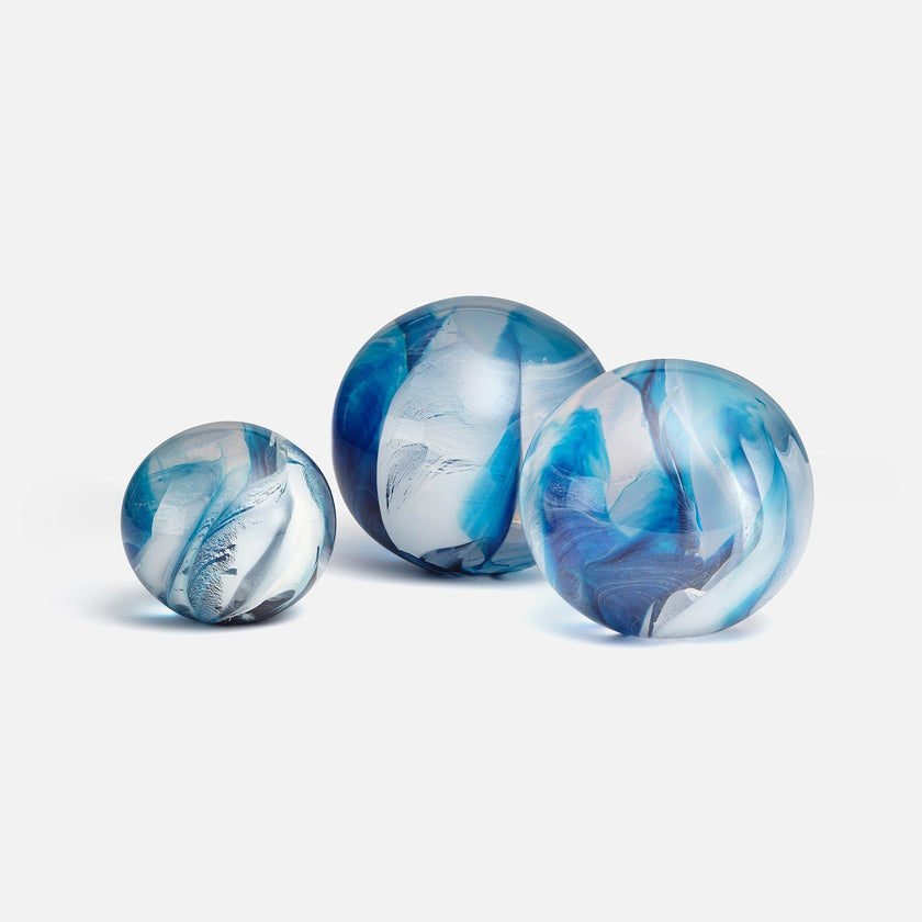 Helios Clear Resin Decorative Sphere Set - Set of 3