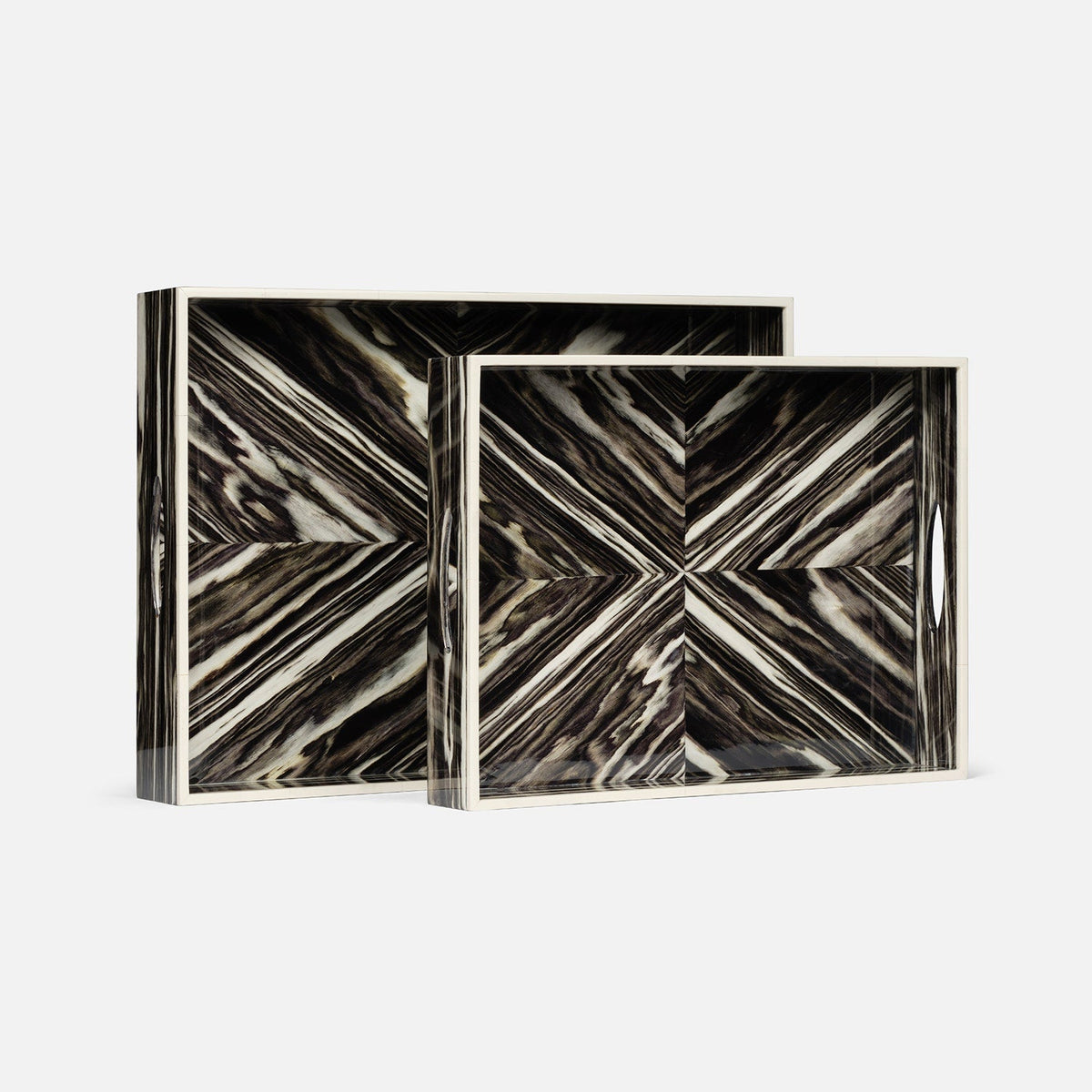 Ian Dual-Tone Veneer Tray - Set of 2