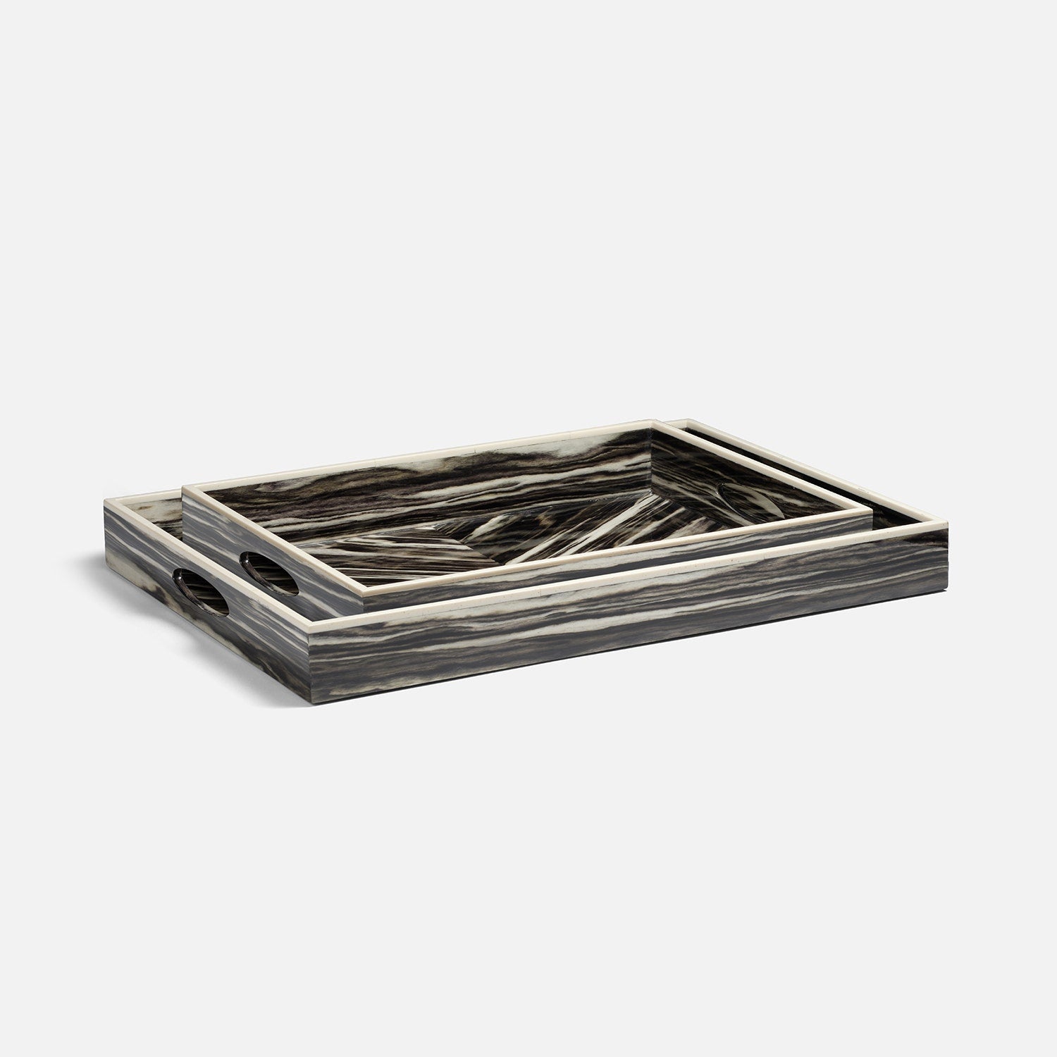 Ian Dual-Tone Veneer Tray - Set of 2