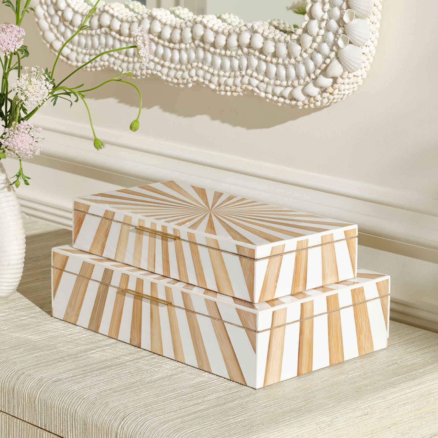 Madden Resin Bamboo Box - Set of 2