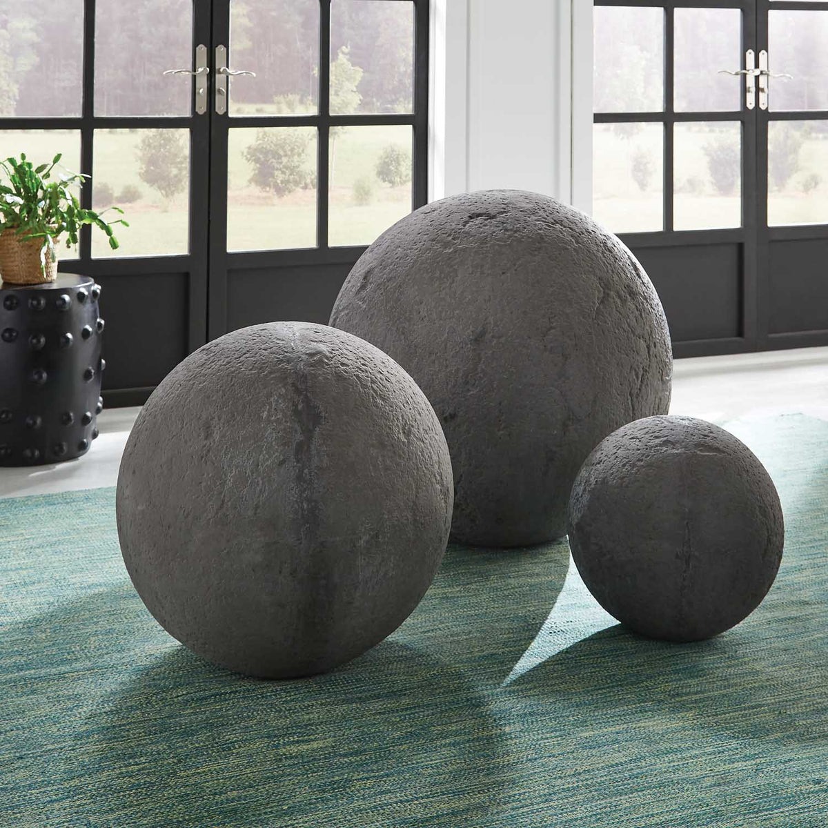 Molly Decorative Cement Sphere - Set of 2