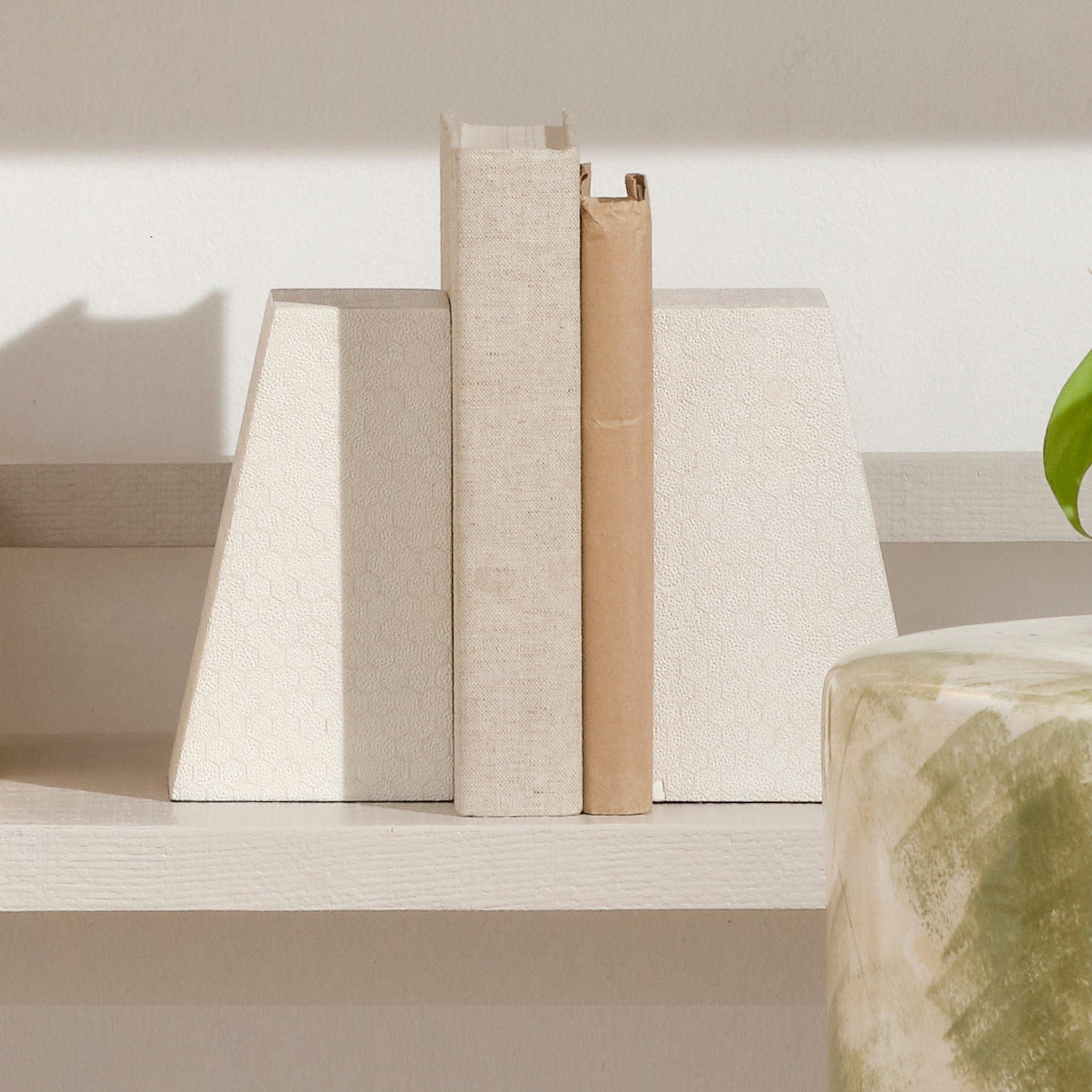 Rene Faux Shagreen Bookend Set