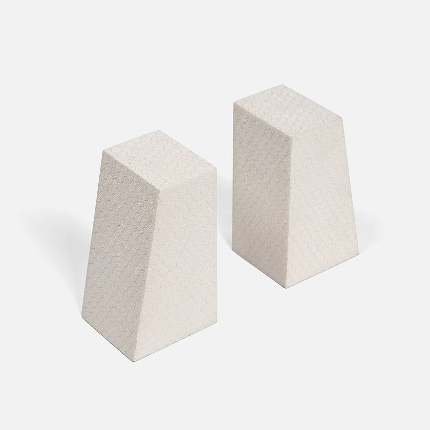 Rene Faux Shagreen Bookend Set