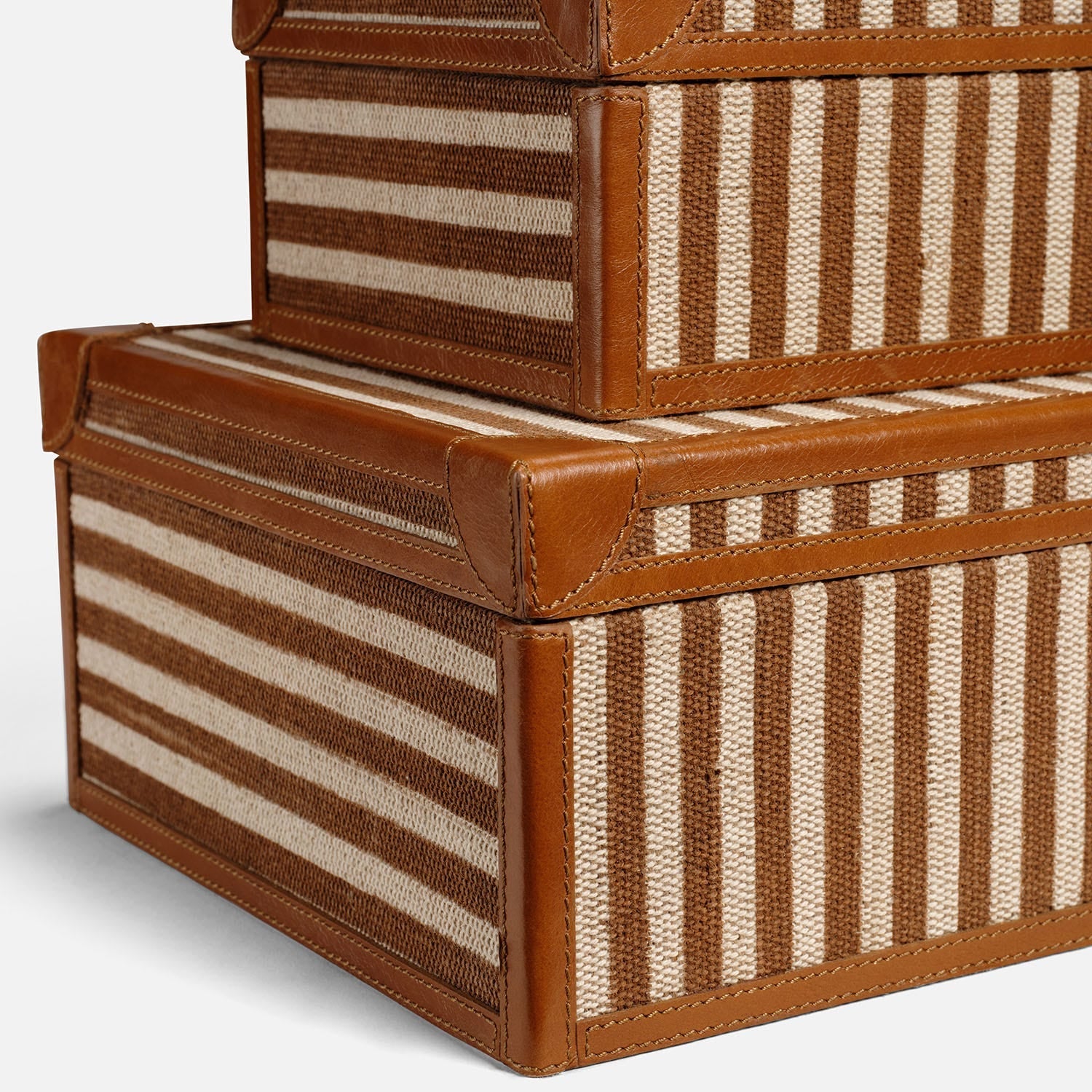 Sawyer Jute & Leather Box - Set of 2