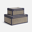 Sawyer Jute & Leather Box - Set of 2