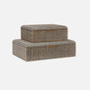 Winslow Striped Raffia Box - Set of 2