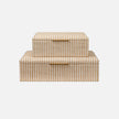 Winslow Striped Raffia Box - Set of 2